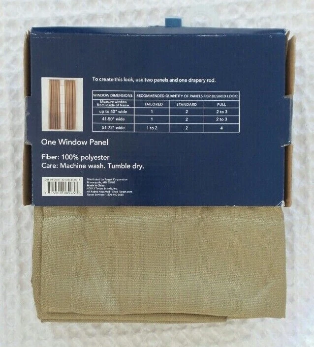 RE Room Essentials Curtain Drapery ONE PANEL Tan Chesapeake 42 wide x 84 long - Image 3 of 4