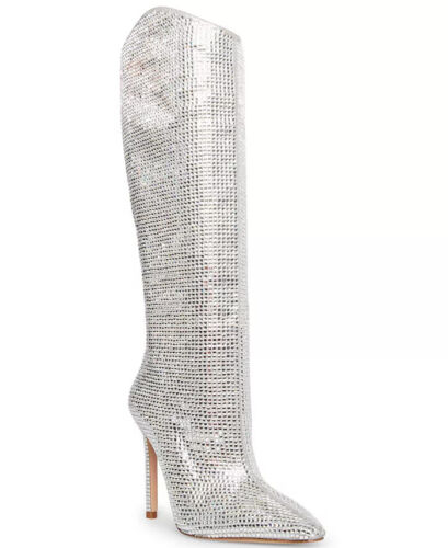Steve Madden Violetta Women's Size 7 M Rhinestone Heel High Knee Boots - Picture 1 of 6