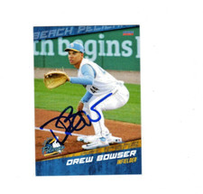 Drew Bowser 2024 Myrtle Beach Pelicans signed autograph baseball card c