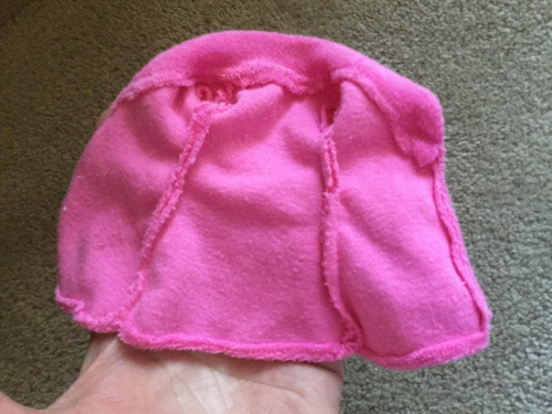 Barbie Doll Bath Robe Solid Bubble Gum Pink Color Terry Cloth White Ties - Picture 6 of 9