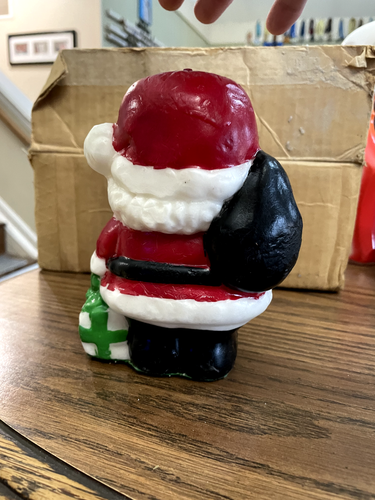 Vintage Large Novelty Santa Claus Wax Christmas Candle 6" Tall 70s 80s Unused - Picture 4 of 7
