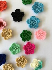 200pcs Handmade Flower Colorful Mini Crochet Size 1" Applique Sew Trim Craft DIY