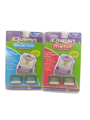 Leap Frog iQuest Science & Math Cartridges A and B Grades 6-8 New Sealed