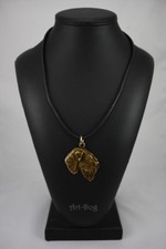 Black Russian Terrier - gold plated necklace with image of a dog, Art Dog USA