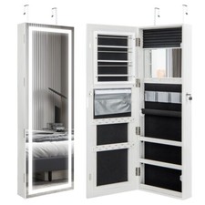 Armoire à Bijoux avec Ecran Tactile Lumineux LED Verrouillable Rangement pour B