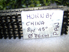 Binari HORBY scala H0: 8 pezzi curvi 45° e raggio 360 mm: ottimi+++ (H10)