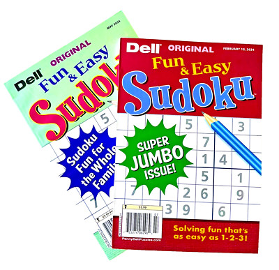 NEW Lot of 2 Penny Press Dell Sudoku Fun Easy Super Jumbo Puzzle Books