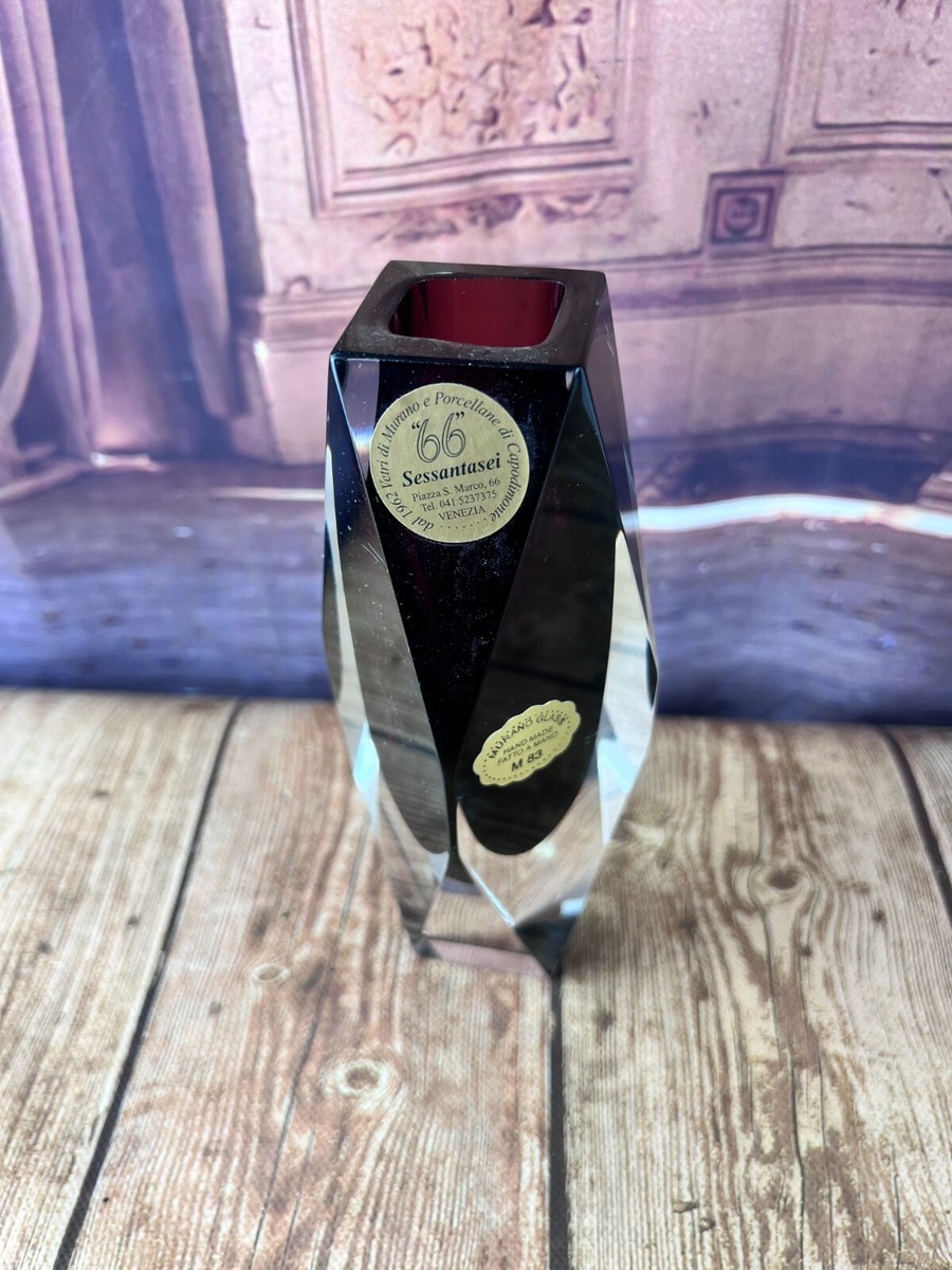 Vintage Murano Hand Blown Art Glass Vase “66” Sessantasei Venezia