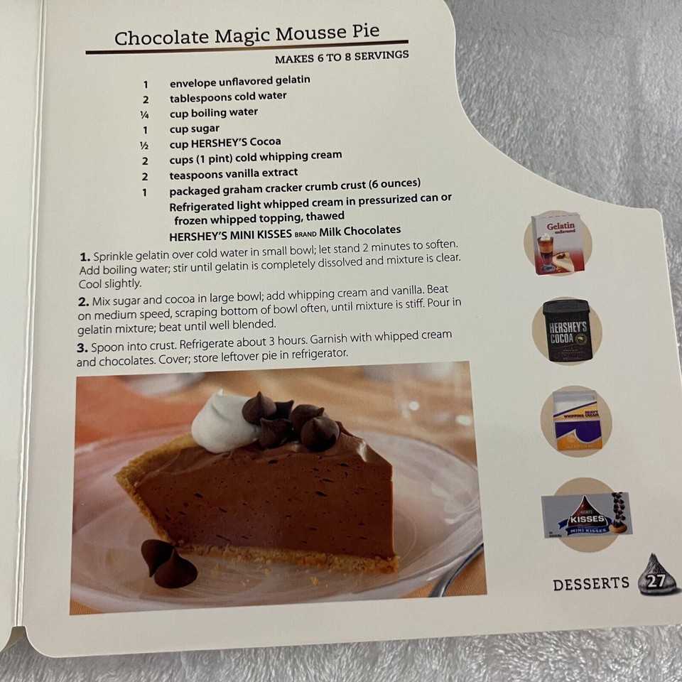 3 Recipe Books Hershey's Chocolate, Reese's and Hershey's Kisses