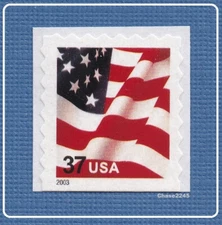 Scott #3637 US Flag 37c (Self Adh. ATM Booklet Single) 2003 Mint NH Single