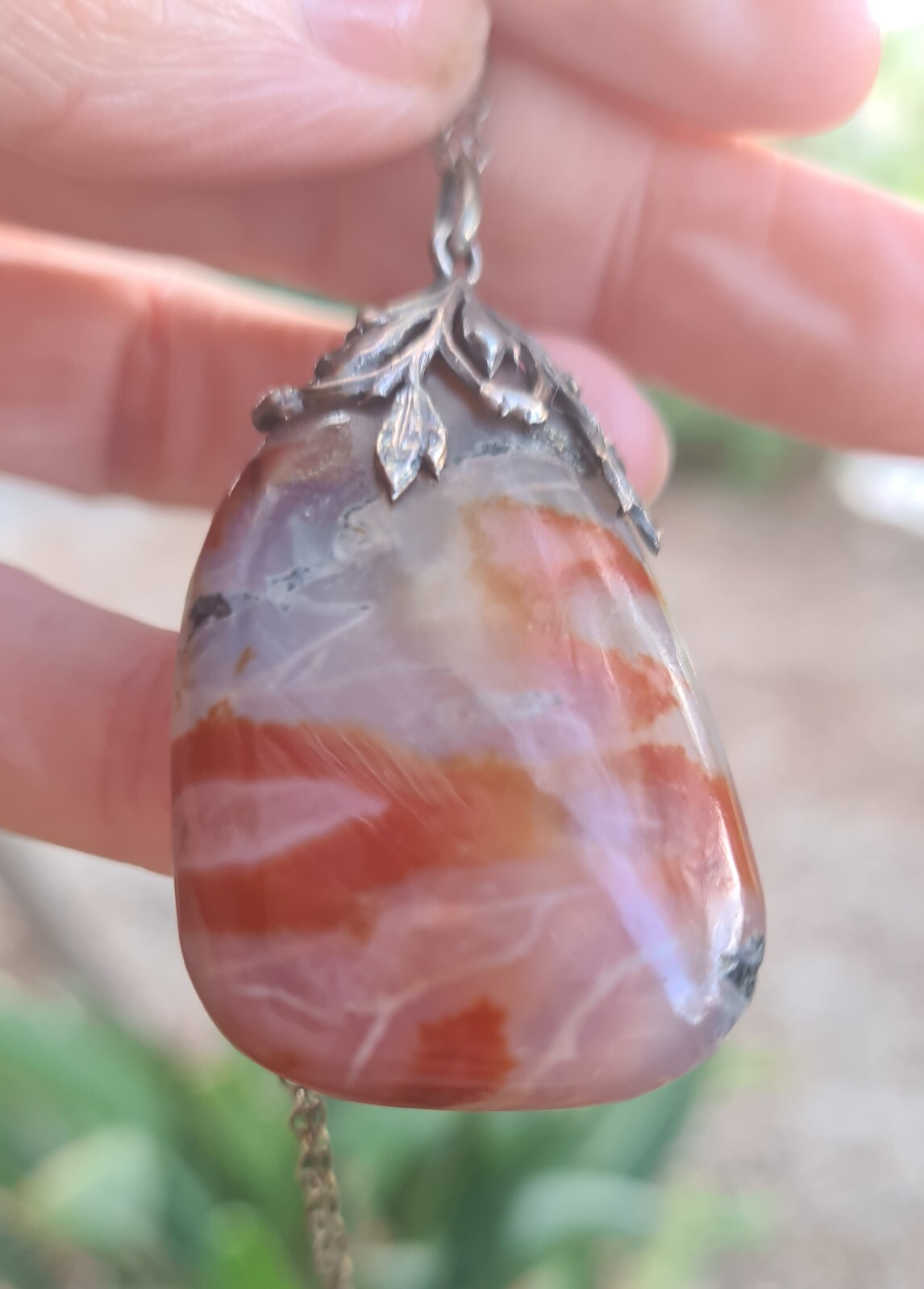 Attributed Bernard Instone Silver Moss Stone Neck… - image 10