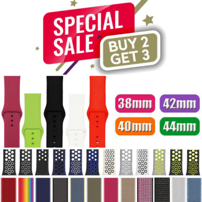 Nylon Silicone Strap Band for Apple Watch Series 7/6/5/4/3/2/1/SE 38/40/42/44mm