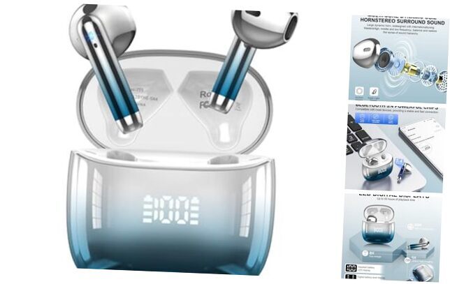 Wireless Earbuds, Bluetooth Headphones 48H Playtime Ear Buds with LED Power-image