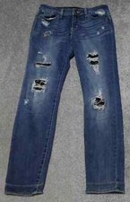 Judy Blue Skinny Fit Jeans Womens 13/31 Blue Denim Mid Rise Distressed Workwear