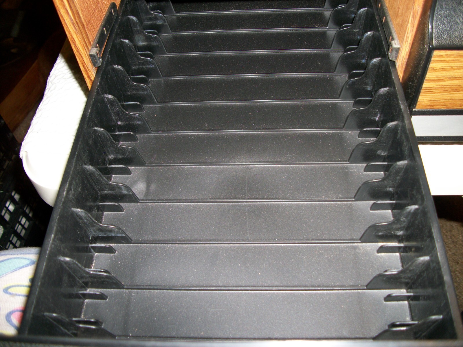 Vintage VHS VCR Tape Holder 2 Drawer Storage Case Holds 24 Wood