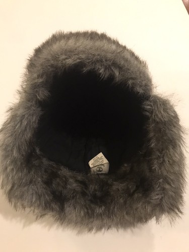 Timberland Men's Black/ Faux Fur Winter Trapper Hat Size L/XL NEW Circa 2012 - Picture 7 of 10