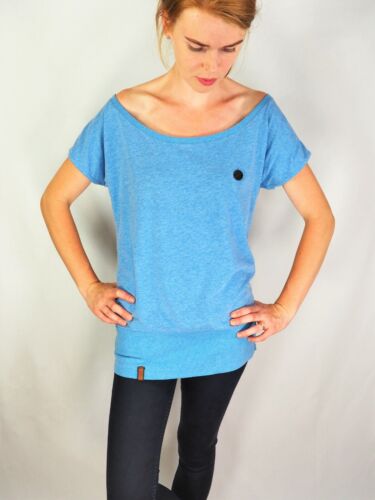 NAKETANO Short Cap Sleeve Boat Neck Stretch Cotton Blend T-shirt Top Blouse L - Picture 3 of 12