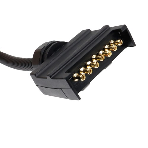 12V 12 Pin Female Socket To 7 Pin Flat Plug Trailer Adaptor Caravan Wiring Black - Picture 5 of 7