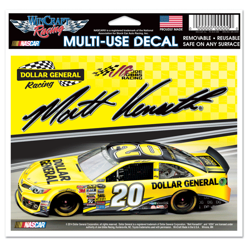 Matt Kenseth 2014 Wincraft #20 Dollar General 5x6 Ultra Decal FREE SHIP! - Picture 1 of 1