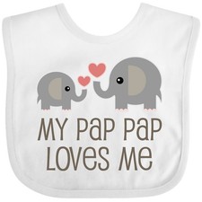 Inktastic My Pap Pap Grandpa Loves Me Baby Bib Pappap Grandfather Grandchild