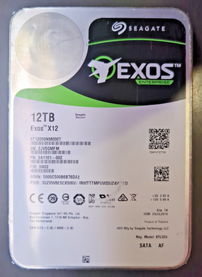 Seagate Exos X12 12TB Enterprise Hard Drive HDD SATA 6Gb/s ST12000NM0007 GRADE B