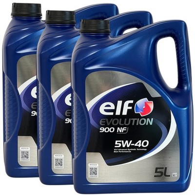 3x5 Liter Elf  EVOLUTION 900 NF 5W-40 Motoröl 5W-40 Mercedes 229.3 VW 505 00