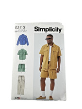NEW SIMPLICITY 3110 MEN'S SHIRTS SHORTS PANTS Sewing Pattern Sizes BB 44-52