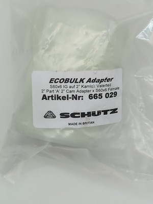 Schutz ECOBULK Adapter 665029 S60x6 Female to 2'' Camlock Male IBC Tote New
