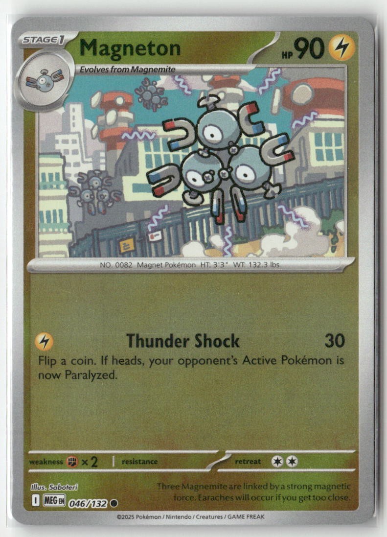 Magneton 046/132 Reverse Holo C Mega Evolution NM Pokemon
