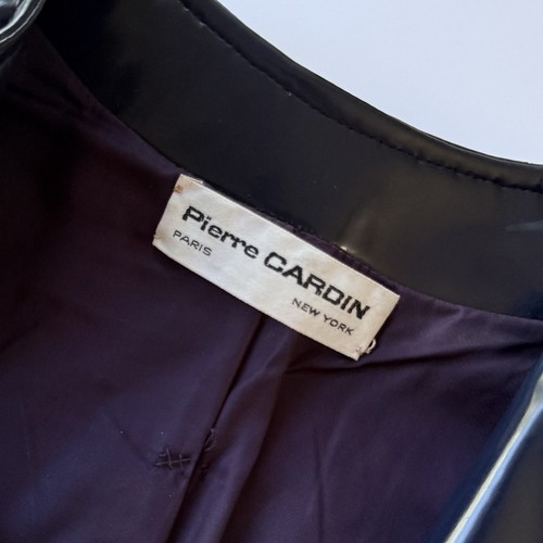 Pierre Cardin Vintage 1960s Space Age Cosmocorps Navy Vinyl Jacket S/XS - Picture 12 of 22