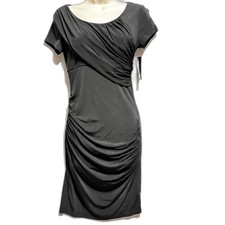 Shape Sational Black Scoop Neck Cap Sleeve Stretch Bodycon Dress X-Small NWT
