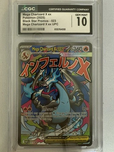 CGC 10 GEM MINT Mega Charizard X Ex MEP 023 Black Star MEP023 Pokemon Card 009