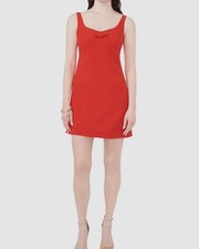 CeCe Red Sweetheart Neck Sleeveless Bow Trim Sheath Mini Valentine Dress 12 NWT