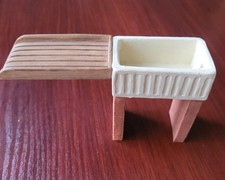 1:12th Scale Dolls House Skullery Kitchen Sink & Drainer