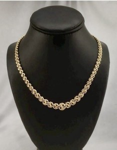 Unique and Stunning 14k Graduated Twist Yellow Gold Necklace 18 inches