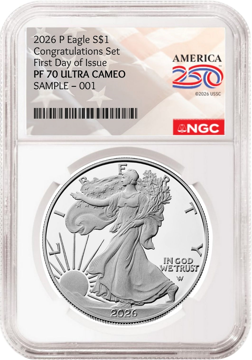 2026 P Congratulations Set Proof Silver Eagle NGC PF 70, FDOI