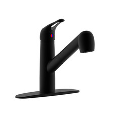 Derengge Matte Black Kitchen Sink Faucet 8 Inch Single Handle Pull Out Kitchen
