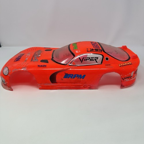 Vintage 1/10 RC Touring Car Chassis w/ Belt Drive & Dodge Viper Body HPI Futaba - Foto 19 di 24