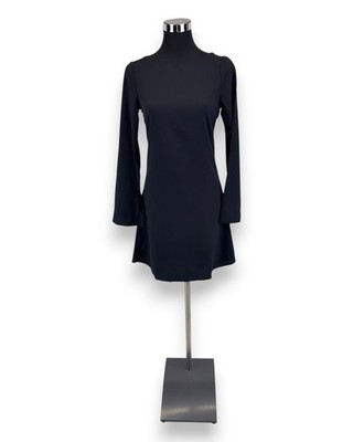 Monki Damen Kleid kurz Gr. 36 ( S ) schwarz Langarm Seitlicher Reißverschluss