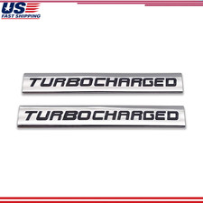 2x Chrome Metal Turbocharged Logo Car Emblem Car Side Fender Badge Rear Trunk St