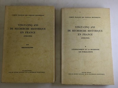 Vingt-cinq ans de recherche historique en France (1940 - 1965). (2 Bände) Comité