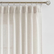 Natural Pinch Pleated Semi Sheer 42"W x 63"L Pack of 2 Natural/Pinch