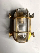 Foresti & Suardi Brass & Glass Nautical Bulkhead Light Fixture Italy 3 available