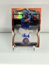 PEDRO LEON AUTO 1st 2021 Bowman Chrome Prospects ORANGE REFRACTOR #/25 Rookie RC