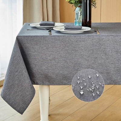 Rectangle Table Cloth Linen Farmhouse Tablecloth Waterproof Anti-Shrink Soft &