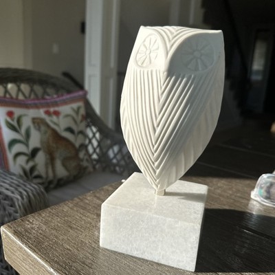 Jonathan Adler White Owl Bookend On Stand NEW White 9x4