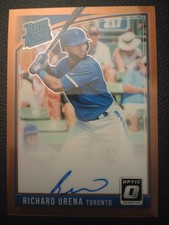 2018 Donruss Optic Richard Urena AUTOGRAPH Blue Jays