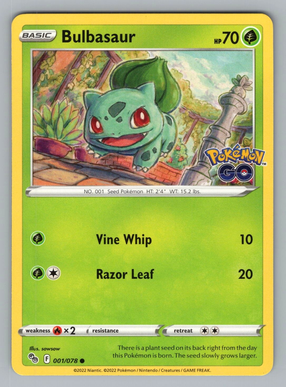 BULBASAUR 001 C POKEMON NM PGO SOWSOW!^1