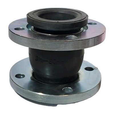 Single Sphere Flexible Rubber Expansion Joint - Flanged Pipe Connector 3'' - 80mm
