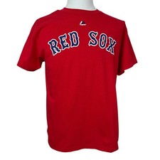 Majestic Boston Red Sox David Ortiz 34 Men's Jersey Style Red T-Shirt Size M